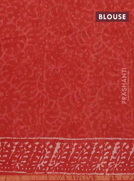 Red Chanderi Bagru Saree