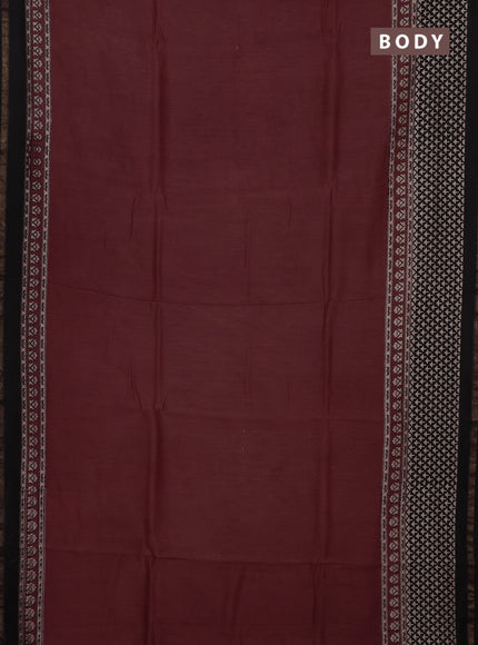 Maroon & Black Chanderi Bagru Saree