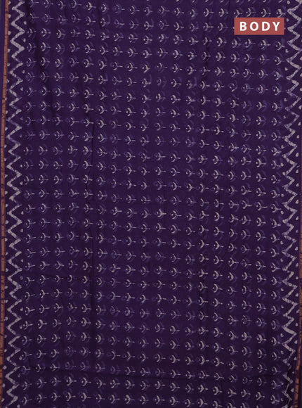 Purple Chanderi Bagru Saree