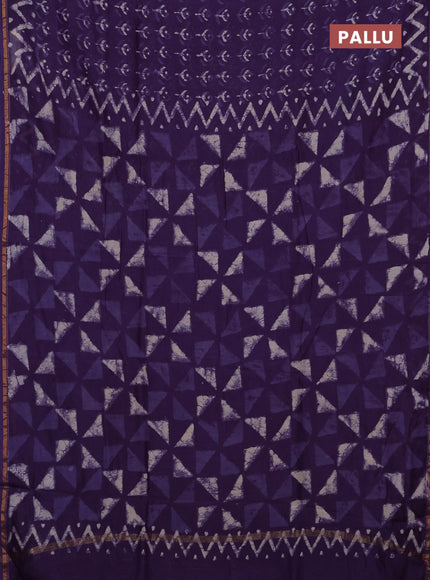 Purple Chanderi Bagru Saree