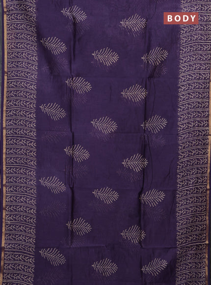 Purple Chanderi Bagru Saree