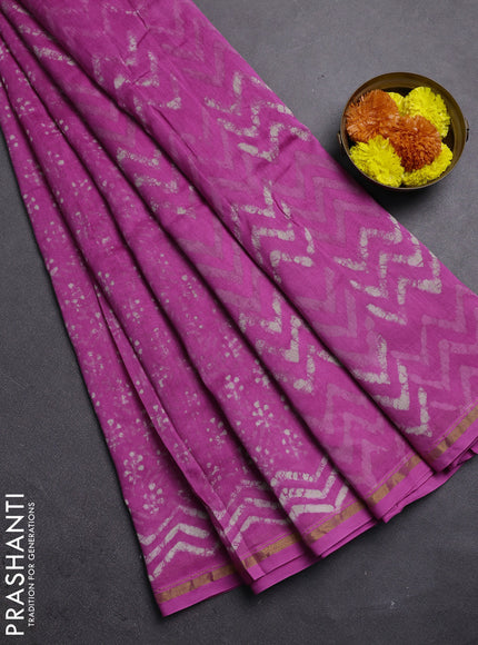 Pink Chanderi Bagru Saree
