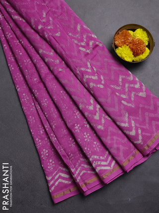 Pink Chanderi Bagru Saree