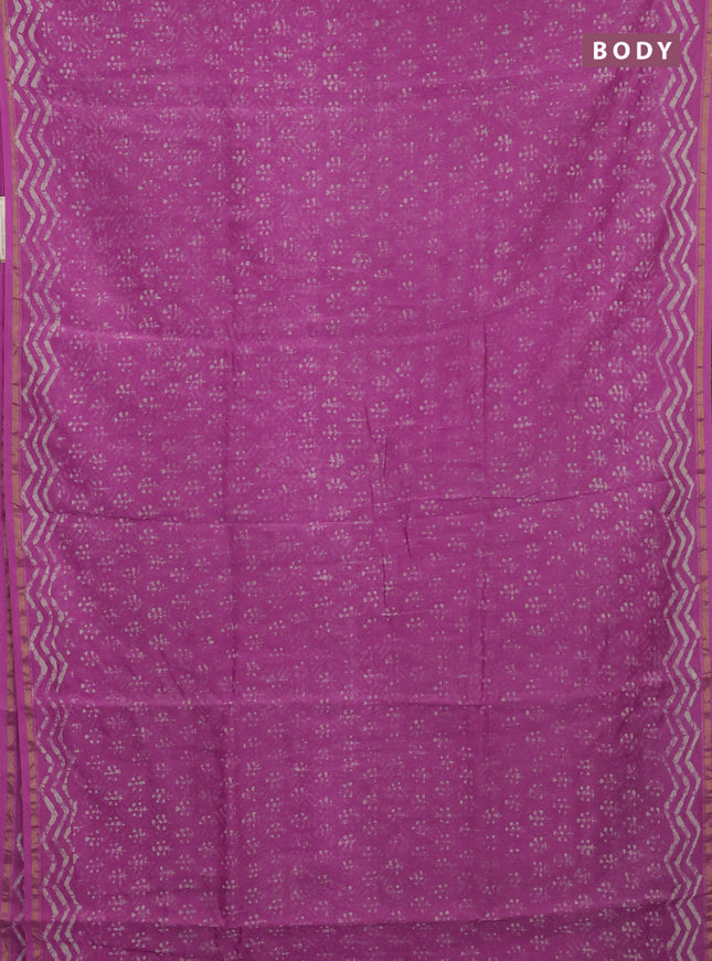 Pink Chanderi Bagru Saree
