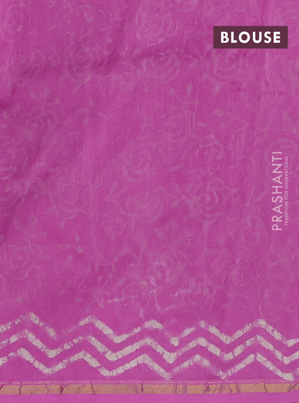 Pink Chanderi Bagru Saree