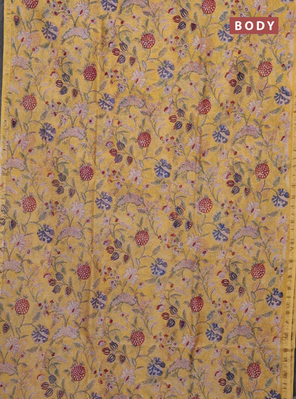 Yellow & Off White Chanderi Bagru Saree