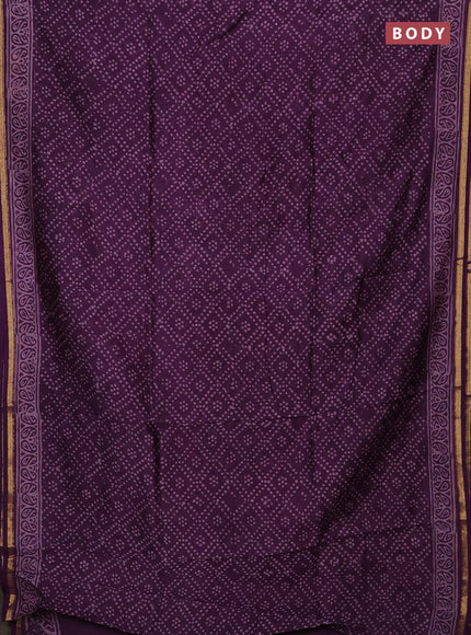 Purple Chanderi Bagru Saree