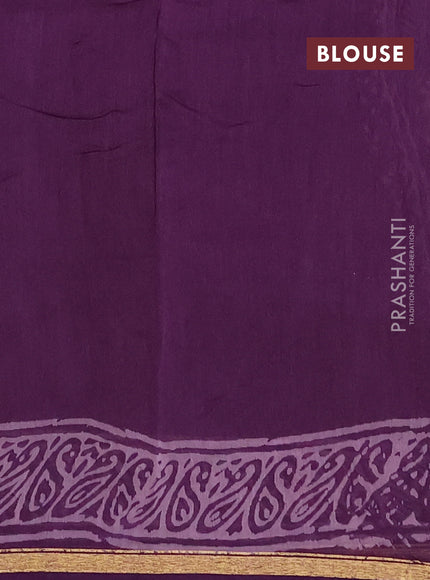 Purple Chanderi Bagru Saree