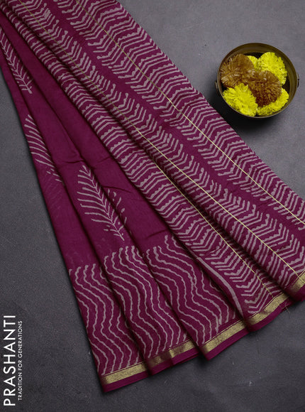 Pink Chanderi Bagru Saree