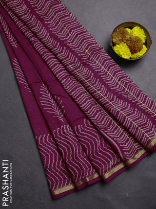 Pink Chanderi Bagru Saree