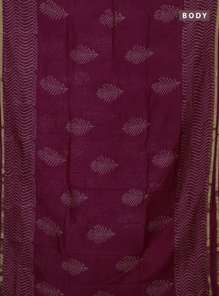 Pink Chanderi Bagru Saree