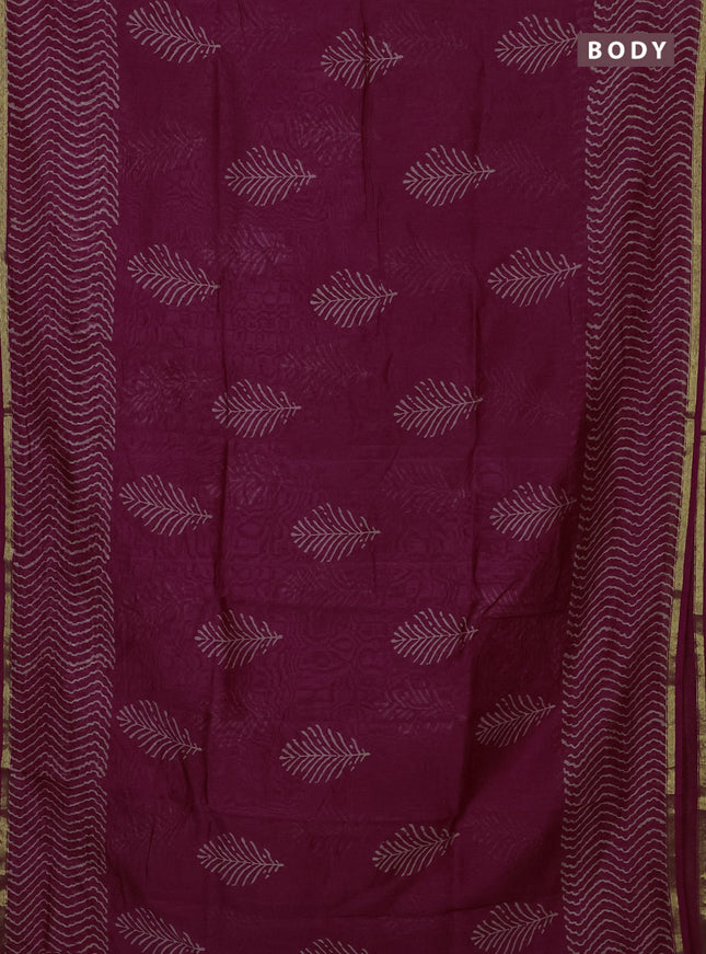 Pink Chanderi Bagru Saree