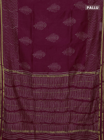 Pink Chanderi Bagru Saree