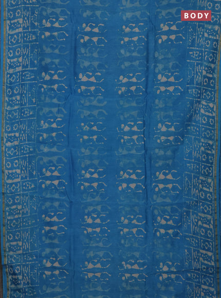 Cs Blue Chanderi Bagru Saree