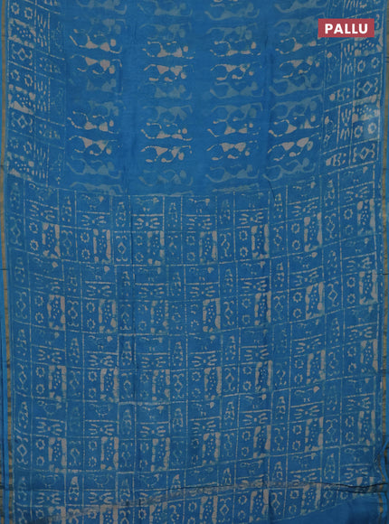 Cs Blue Chanderi Bagru Saree