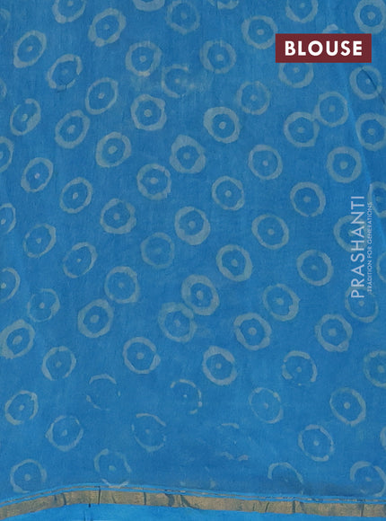 Cs Blue Chanderi Bagru Saree