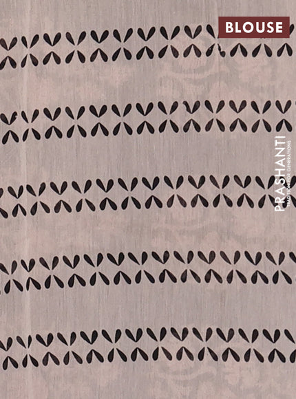 Beige & Black Chanderi Bagru Saree