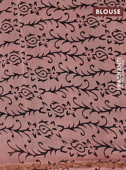 Maroon & Black Chanderi Bagru Saree