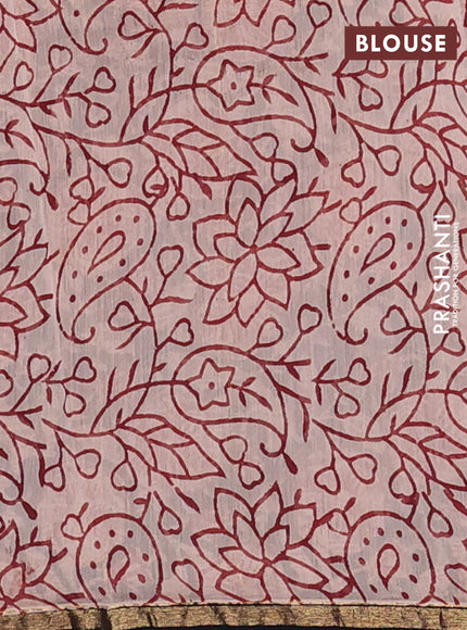 Maroon & Black Chanderi Bagru Saree