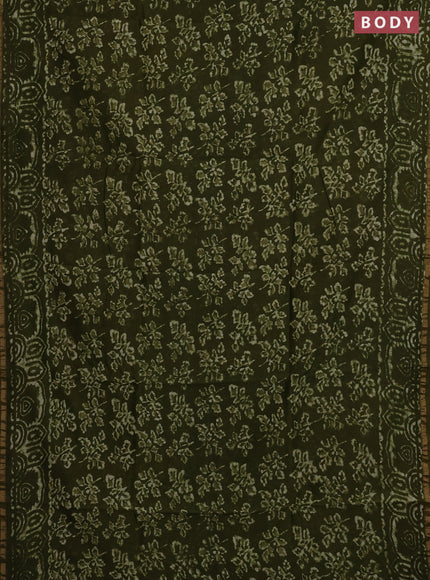 Mehendi Green Chanderi Bagru Saree