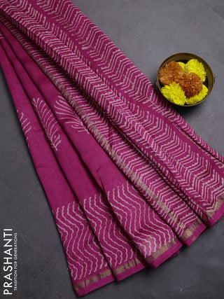 Pink Chanderi Bagru Saree