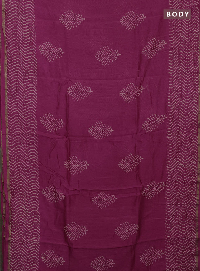 Pink Chanderi Bagru Saree