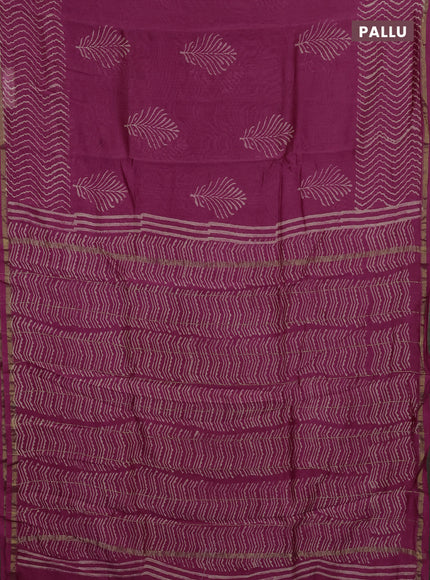 Pink Chanderi Bagru Saree