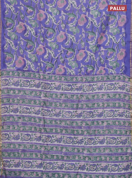 Lavender Chanderi Bagru Saree