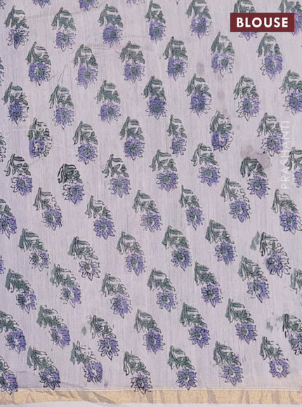 Lavender Chanderi Bagru Saree