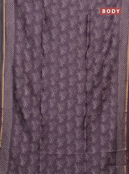 Pastel Lavender Chanderi Bagru Saree