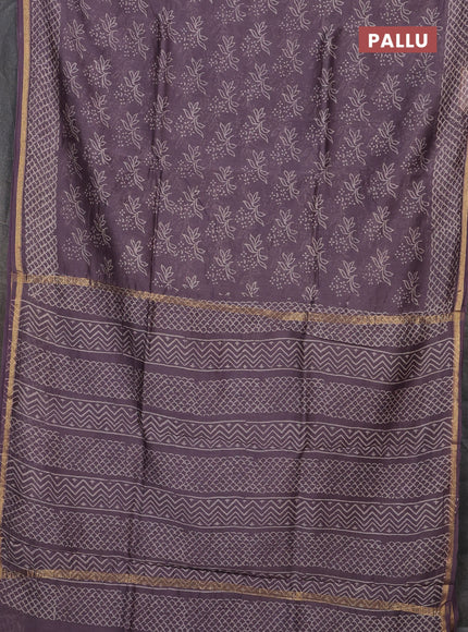 Pastel Lavender Chanderi Bagru Saree