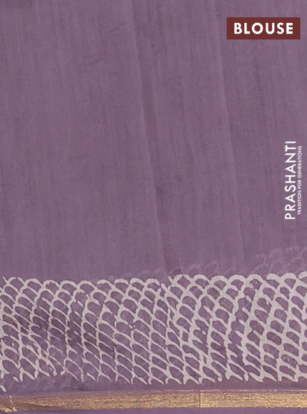 Pastel Lavender Chanderi Bagru Saree