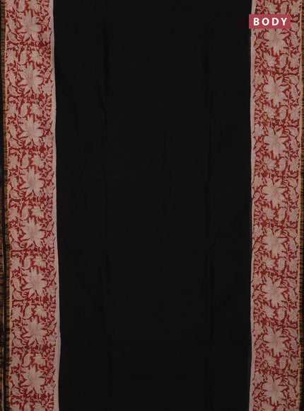 Black & Maroon Chanderi Bagru Saree