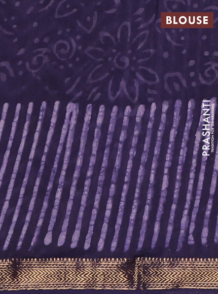 Purple Chanderi Bagru Saree