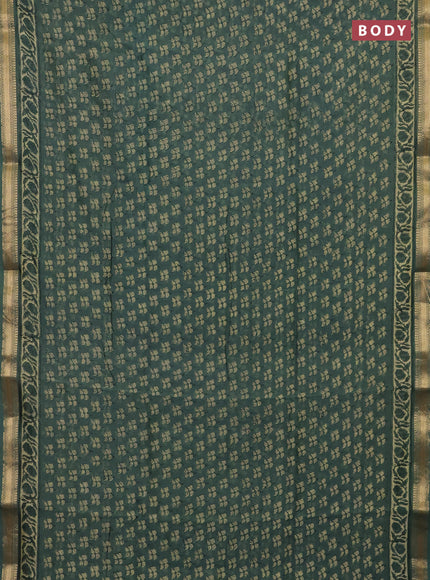 Green Chanderi Bagru Saree