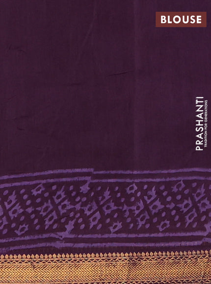 Purple Chanderi Bagru Saree
