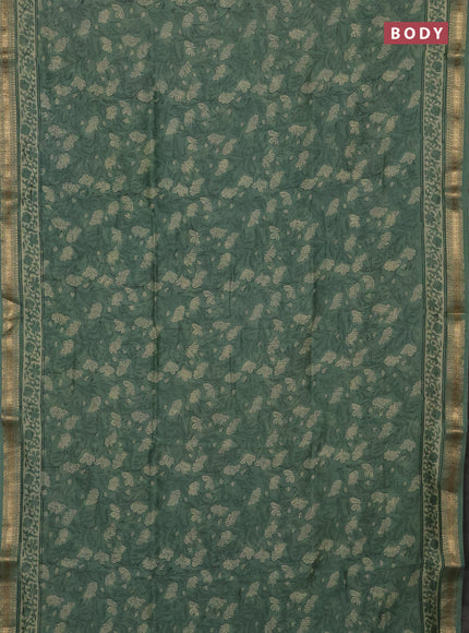 Pastel Green Chanderi Bagru Saree