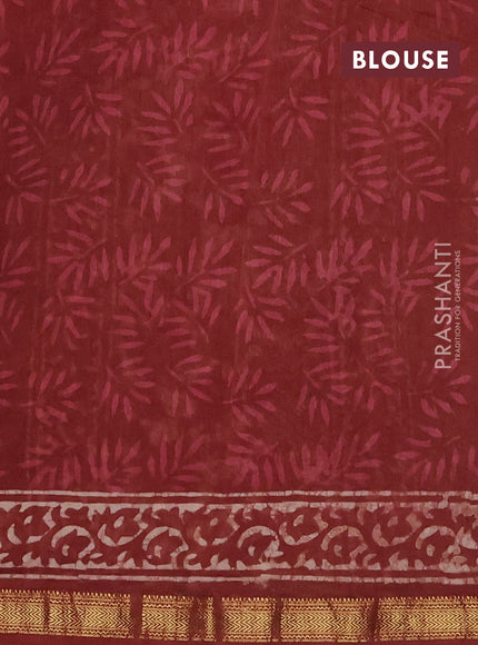 Brown Chanderi Bagru Saree