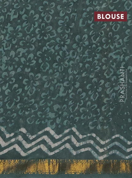 Green Chanderi Bagru Saree