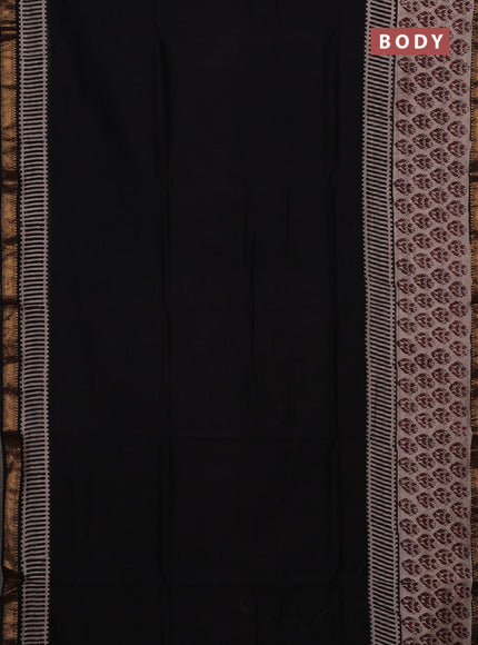 Black & Beige Chanderi Bagru Saree