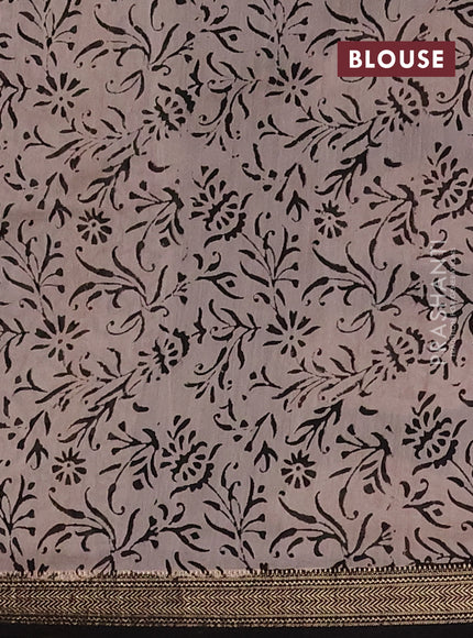 Black & Beige Chanderi Bagru Saree