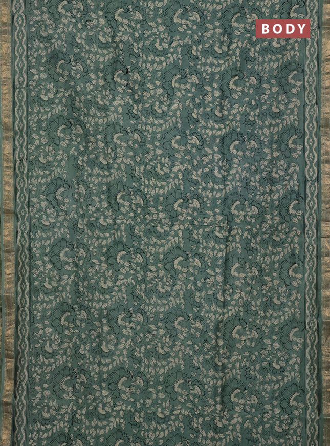 Pastel Green Chanderi Bagru Saree