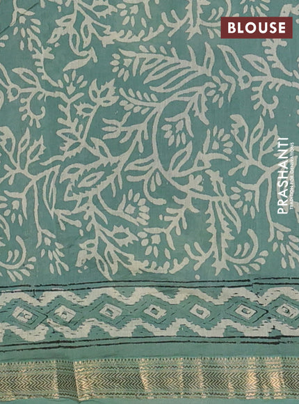 Pastel Green Chanderi Bagru Saree