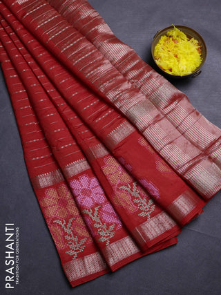 Orange Semi Chanderi - Embroidery