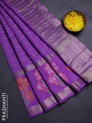 Lavender Semi Chanderi - Embroidery