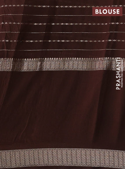 Coffee Brown Semi Chanderi - Embroidery