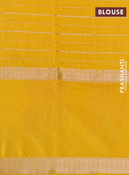 Mango Yellow Semi Chanderi - Embroidery