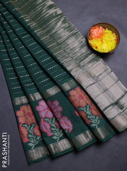 Green Semi Chanderi - Embroidery