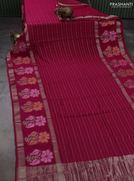 Pink Semi Chanderi - Embroidery