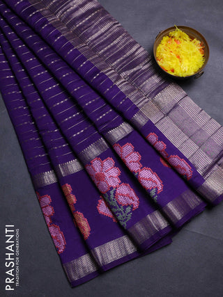 Violet Semi Chanderi - Embroidery